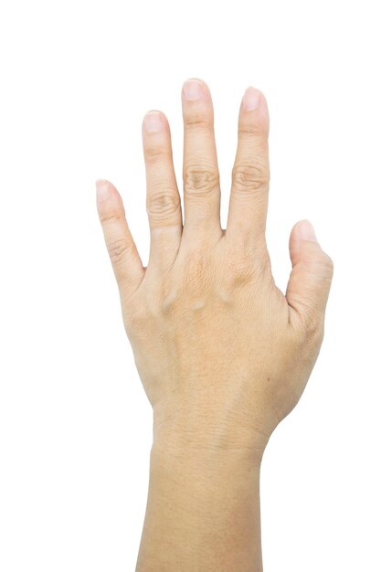 Female hand showing all fingers