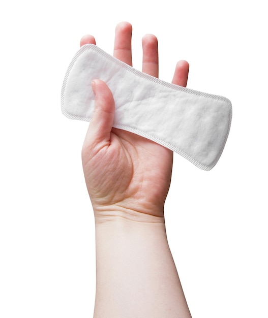 Photo female hands with the pad on white