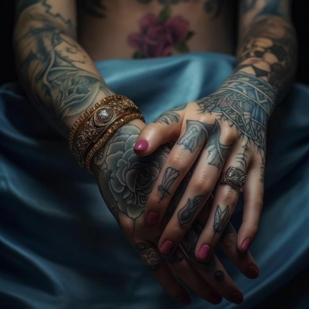 Female hands with Tattoo