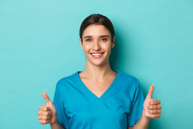 Female healthcare worker posing