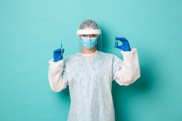 Female healthcare worker posing