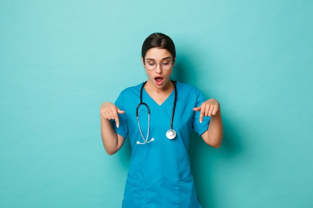 Female healthcare worker posing