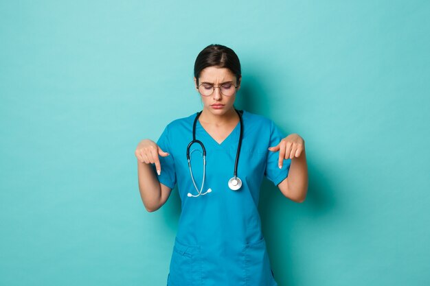 Female healthcare worker posing