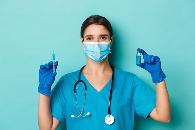 Female healthcare worker posing