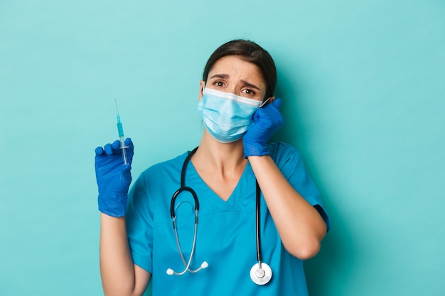 Female healthcare worker posing