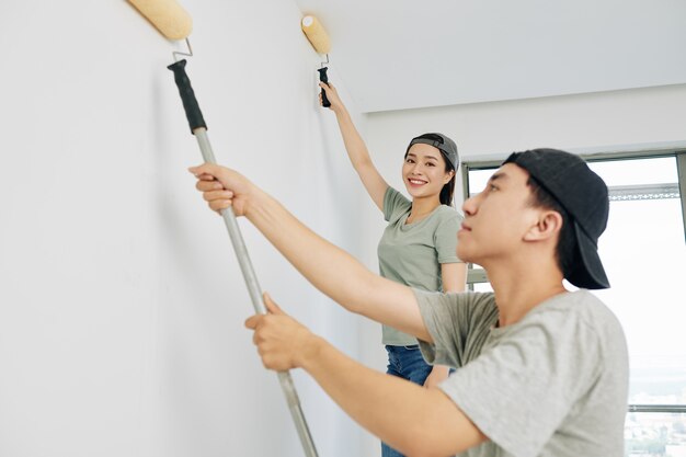 Female house painter