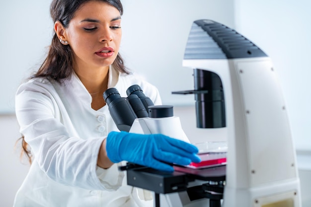 Female Junior Researcher in the Lab