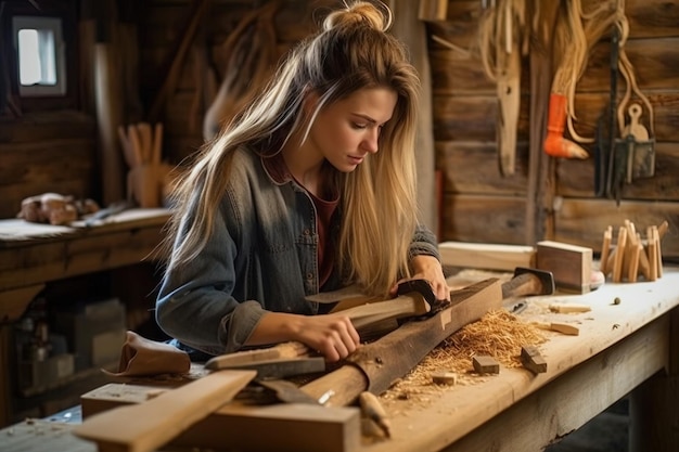 female labor worker working in factory labor day