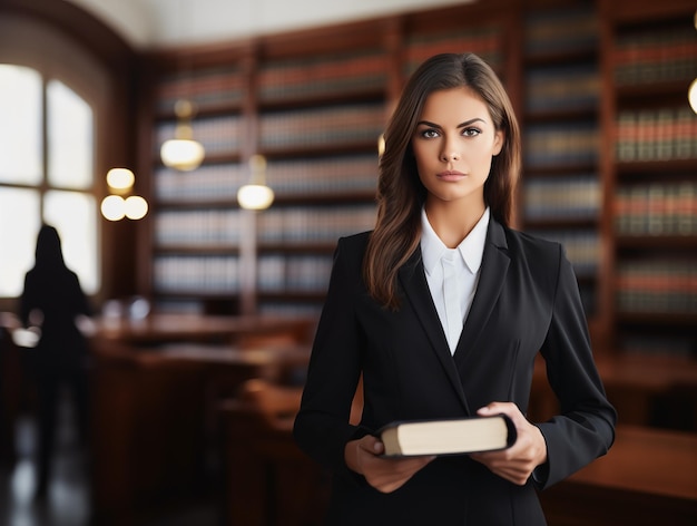 Foto avvocata al lavoro in primo piano concetto di carriera femminile