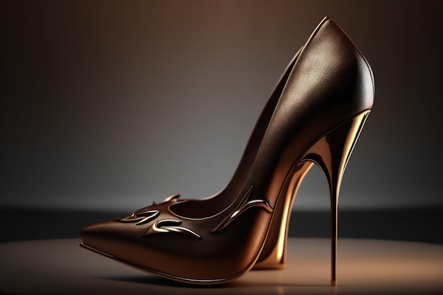 Female leather elegant shoe product side view Generative AI illustration