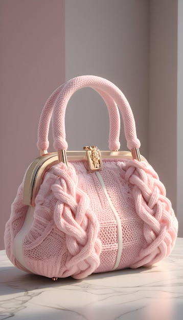 женская роскошная сумочка в розовом цвете