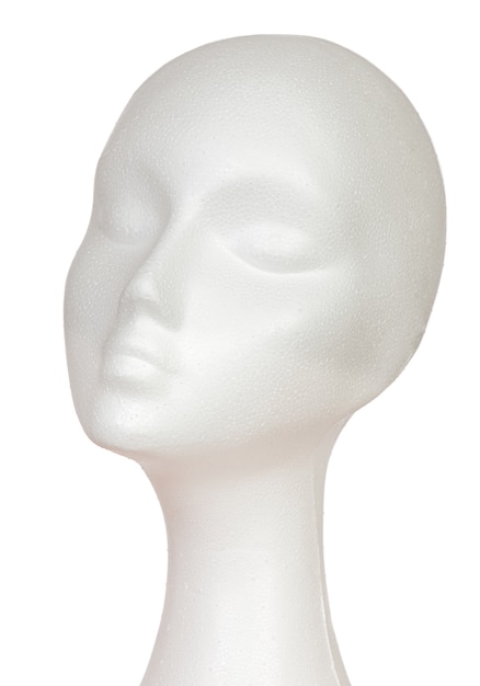 Photo female mannequin head cork isolated on white background