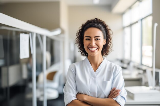 Photo female medical intern at hospital