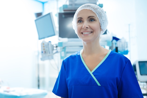 Female medical worker in her uniform