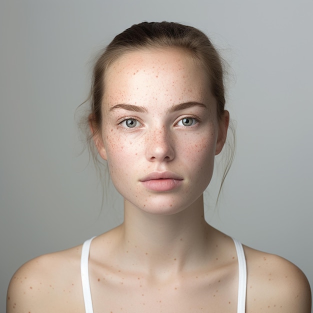 Photo female model face pimple