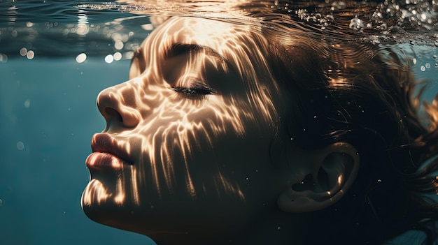 写真 水中の女性モデル