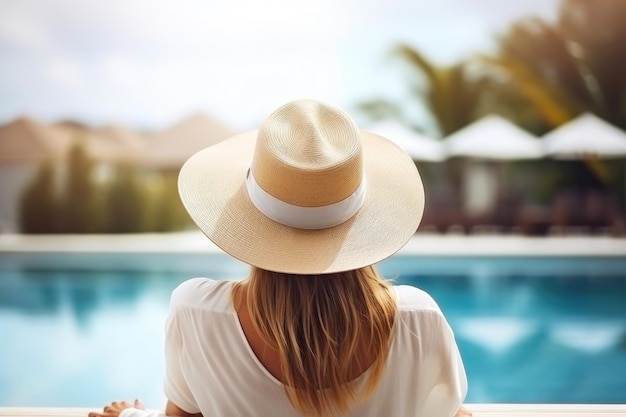 Female Model in a Tropical Setting