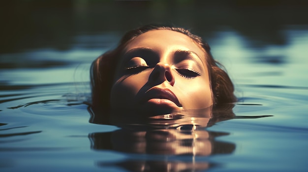 Female model in water