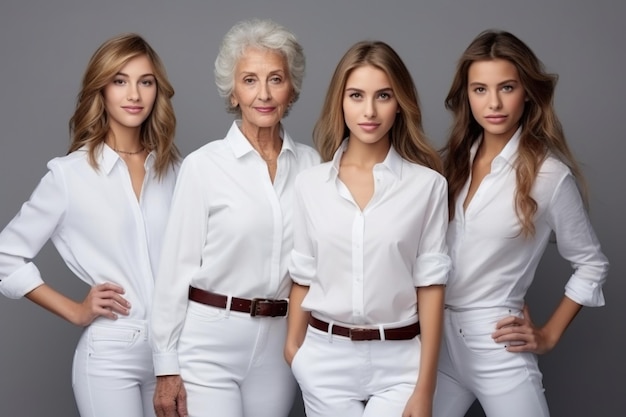 Female models of different ages