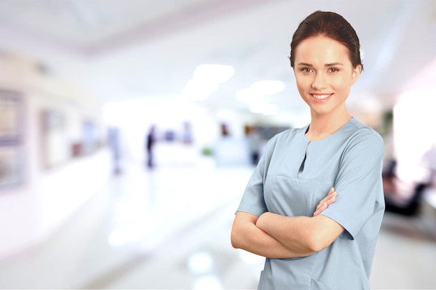 Female Nurse in Scrubs