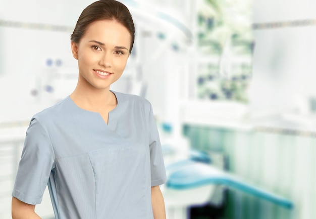 Female Nurse in Scrubs