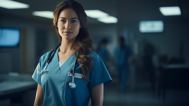 a female nurse smilling