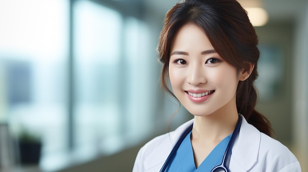 a female nurse smilling