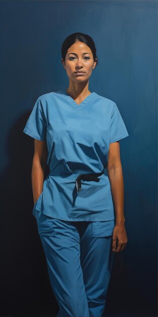 Photo female nursing scrub mockup