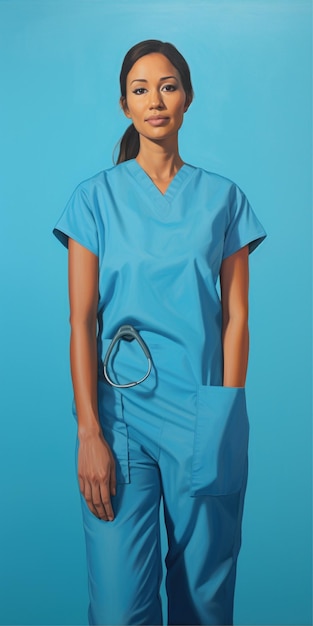 Photo female nursing scrub mockup