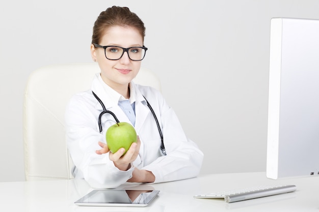 Female nutritionist working in her studio