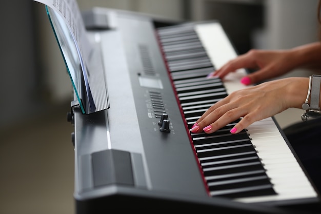 Female performs beautiful melody