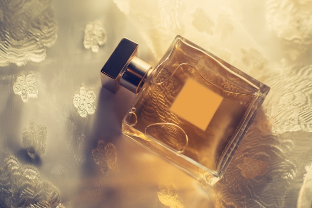 Female perfume in beautiful bottle