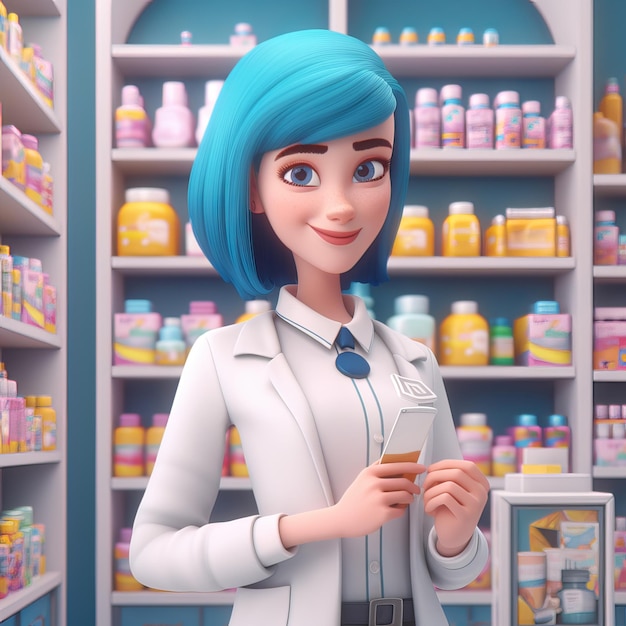 Female Pharmacist Cartoon Character