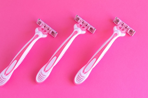 female pink razors on pink