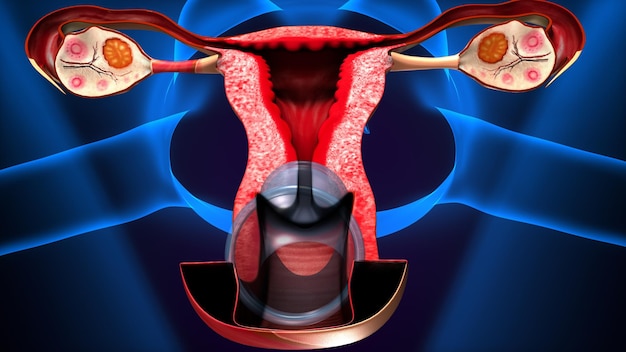 Photo female reproduction system 3d illustration