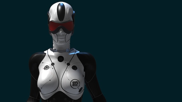 Female robot concept rendering