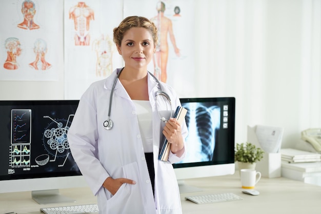 Female Scientist in Office of Research Center