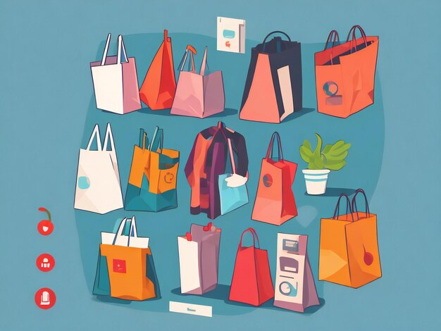 Female shopper flat icon design illustration ai generated