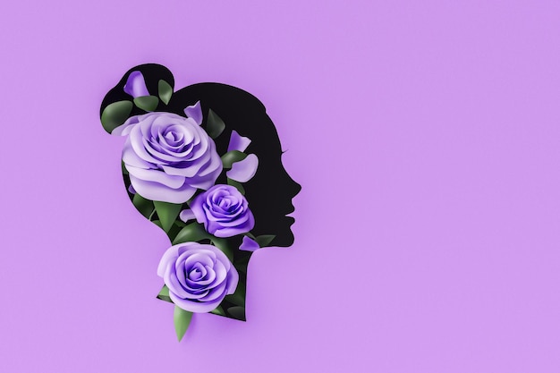 female silhouette with roses for mothers day