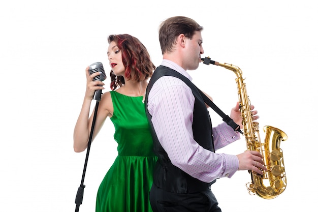 Female singer and saxophonist