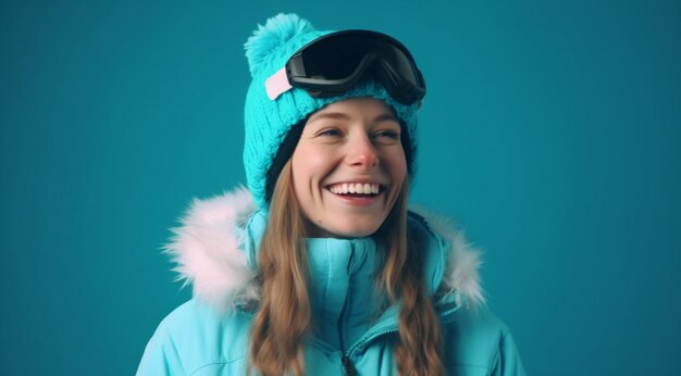 Female skier created with generative ai technology