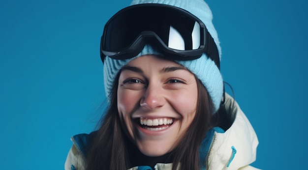 Female skier created with generative ai technology