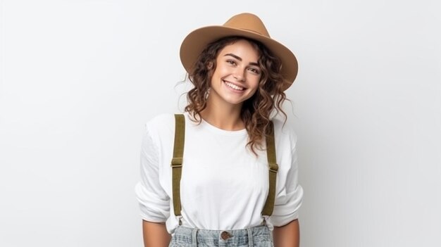 female smiling wear stylish outfit