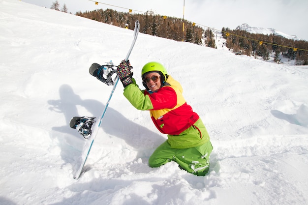 Female snowboarder