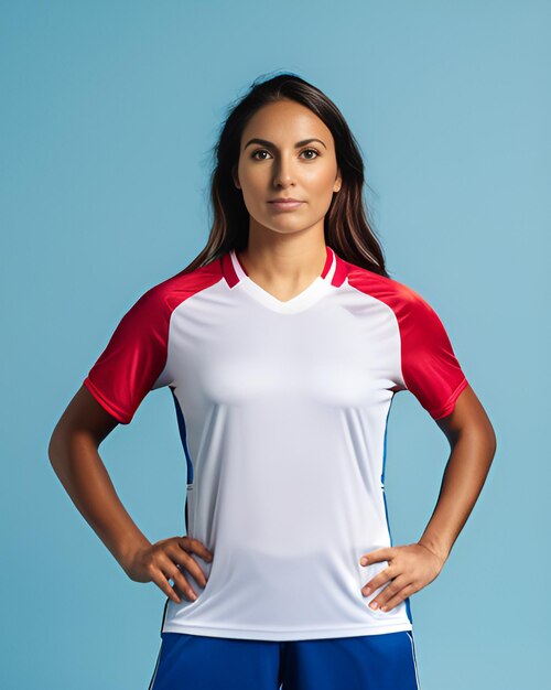 Photo female soccer player mockup