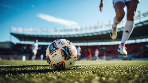 Female soccer player on the pitch