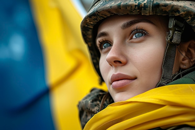 Foto soldato femminile delle forze armate dell'ucraina