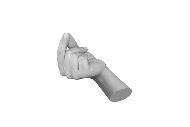 female statues hand making a gesture connecting index and thumb fingers