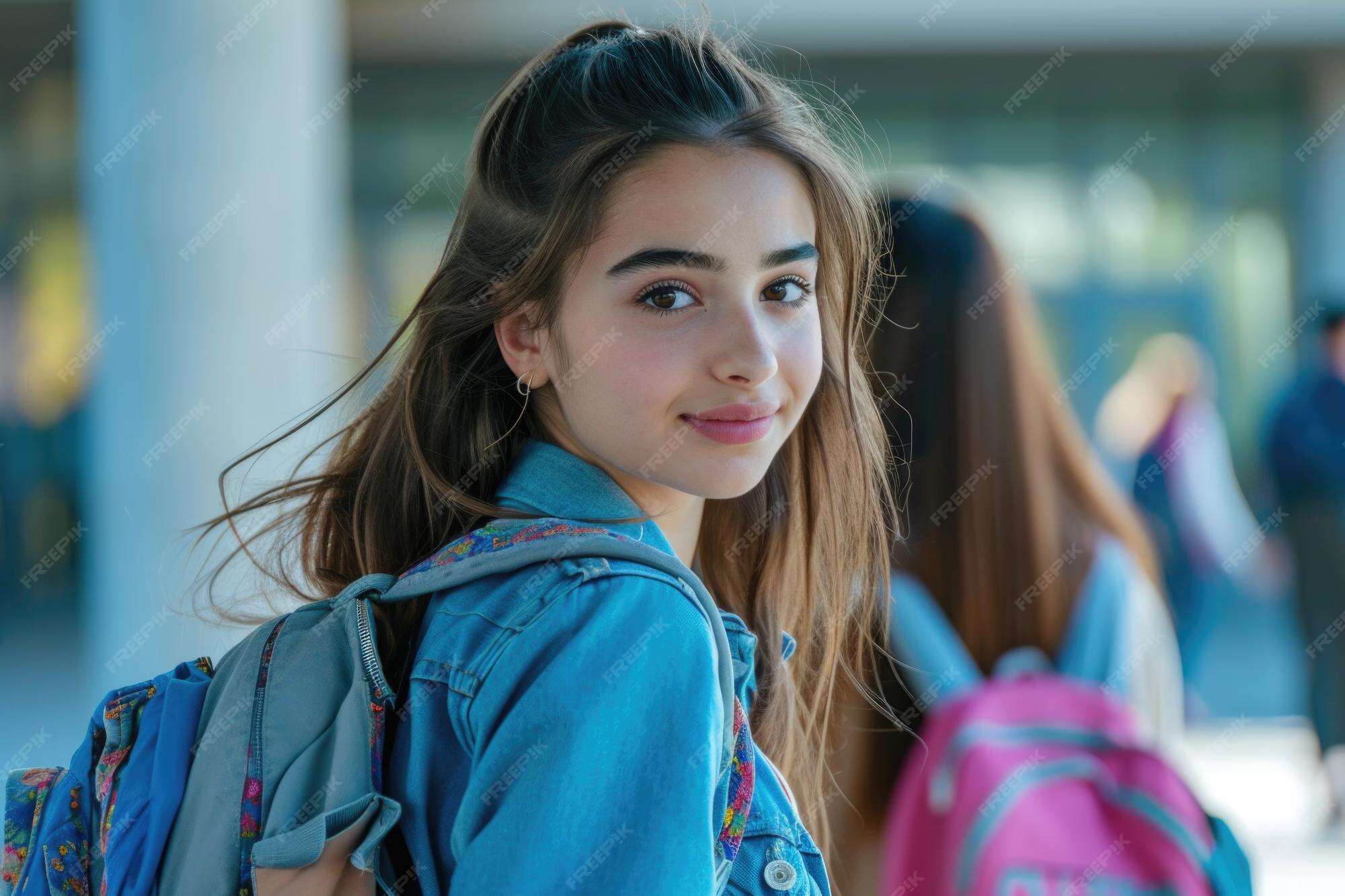 premium-photo-female-student-glancing-back-while-going-for-a-class-in