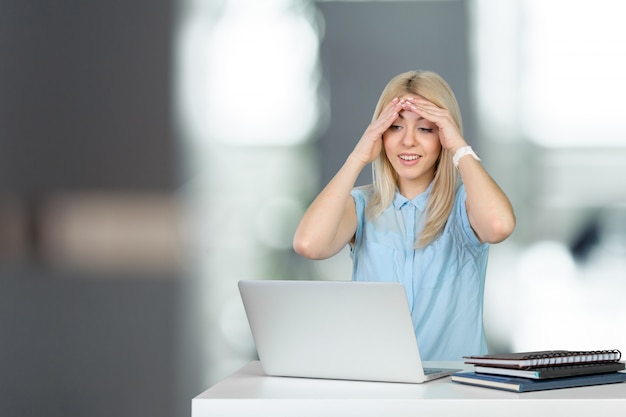 Female student with laptop